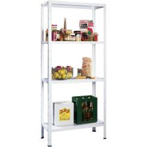 Schulte Fachbodenregal 1000x1800x400mm In Sonderweiß Mit 4 Böden Aus Metall 65kg Fachlast