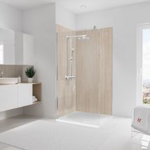 Schulte pack de 2 panneaux muraux 100x210 cm, revêtement pour douche et salle de bains, placement facile, DécoDesign DÉCOR, travertin romain