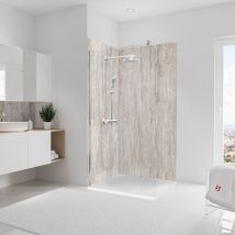 Schulte - pack de 2 panneaux muraux 100x210 cm, revêtement pour douche et salle de bains, placement facile, DécoDesign décor, travertin