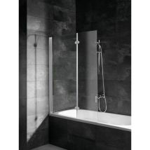 Schulte - parete per vasca da bagno, sopravasca, pieghevole, 104 x 120 cm, 5 mm vetro di sicurezza transparente, colore profilo alluminio naturale