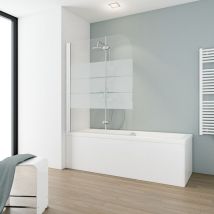 Schulte parete per vasca da bagno, sopravasca, pieghevole, 2 ante, 112 x 140 cm, 5 mm vetro di sicurezza depoli light, colore profilo alpino bianco