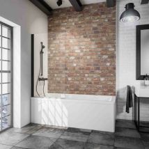 Schulte - parete per vasca da bagno, sopravasca, pieghevole, 5 mm vetro di sicurezza trasparente, colore profilo nero opaco, 70 x 130 cm