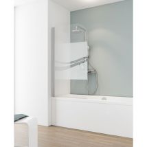 Schulte - parete per vasca da bagno, sopravasca, pieghevole, 5 mm vetro di sicurezza liane, colore profilo cromato, 80 x 140 cm