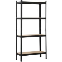 Schulte Regalwelt Rayonnage Lourd Avec 4 Tablettes En Mdf, 180x90x35 Cm (hxlxp), Capacité De Charge 120 Kg Par Tablette, Noir