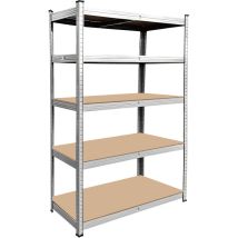 Schulte Regalwelt Rayonnage Lourd Avec 5 Tablettes En Mdf, 180x100x60 Cm (hxlxp), Capacité De Charge 150 Kg Par Tablette, Galvanisé