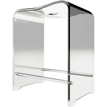 Sgabello da bagno ergonomico con piedi antiscivolo, 39 x 27 x 47 cm, trasparente - Schulte