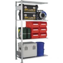 Steckregal H2000xB1000xT400mm Anbauregal verzinkt 1 Rahmen, 4 Fachböden