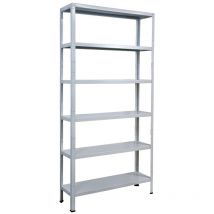 SCHULTE Regalwelt Rayonnage de bureau emboîtable avec 6 tablettes PowerMAX, charge utile 65 kg, 200x100x30 cm (HxLxP), blanc, rayonnage de stockage,
