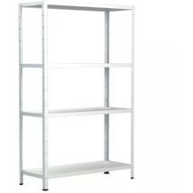 Schulte Regalwelt - SCHULTE Regalwelt Rayonnage emboîtable avec 4 tablettes PowerMAX, charge utile 50 kg, 137x75x30 cm (HxLxP), blanc, rayonnage de