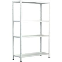 Schulte Regalwelt - SCHULTE Regalwelt Rayonnage emboîtable avec 4 tablettes PowerMAX, charge utile 50 kg, 180x75x35 cm (HxLxP), blanc, rayonnage de