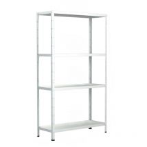 Schulte Regalwelt - SCHULTE Regalwelt Rayonnage emboîtable avec 4 tablettes PowerMAX, charge utile 60 kg, 180x60x40 cm (HxLxP), blanc, rayonnage de