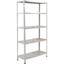 Schulte Regalwelt - SCHULTE Regalwelt Rayonnage emboîtable avec 5 tablettes PowerMAX, charge utile 65 kg, 190x100x40 cm (HxLxP), blanc, rayonnage de
