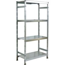 Schulte Regalwelt - SCHULTE Regalwelt Rayonnage emboîtable professionnel avec 4 tablettes, capacité de charge par niveau 120 kg, 195x100x35 cm