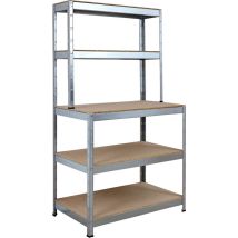 Schulte Regalwelt - SCHULTE Regalwelt Rayonnage pour charges lourdes avec 5 étagères en bois, capacité de charge par niveau 200 kg, 180x100x36/60 cm
