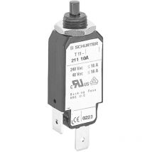 Disjoncteur unipolaire 16A 240V AC – Protection thermique – IP40 – Schurter