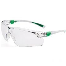Schutzbrille 506 up en 166, en 170 Bügel weiß grün, Scheibe klar Polycarbonat