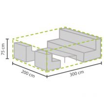 Schutzhülle für Gartenmöbel, Grau, rechteckig, 300 cm x 200 cm x 75 cm - Perel