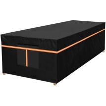 Schutzhülle Für Gartenmöbel 180 X 120 X 74 Cm Oxford 600d Wasserdicht Uv-beständig Reflektierende Streifen Schwarz