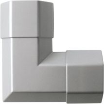 Schwaiger - 90° Winkel Kabelkanal-Ecke aus Kunststoff Flach Flexibel Erweiterung Kabelkanal für Tv, Schreibtisch, Wohnzimmer, Lan-Kabel Silber