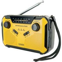 Radio Per Esterni Fm, Am, Fm Manovella, Pannello Solare, Antispruzzo , Antiurto , Torcia Elettrica Giallo, Ne - Schwaiger