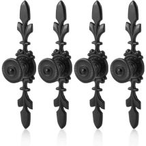 (noir) Poignées D'Armoire Vintage En Aluminium Noir 4 Pièces Pour Portes D'Armoires Modernes Simples, Tiroirs, Poignées À Un Trou