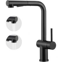 Schwarz Wasserhahn Küche Ausziehbar, Meejee Küchenarmatur Mit Brause, Hochdruck Armatur Küche 2 Strahlarten