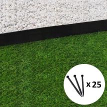 Gt Garden - Schwarze Gerade Gartenumrandung - 7,8 Cm X 5 Meter Mit 25 Ankerpfählen