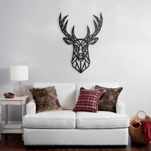 WEBMARKETPOINT – Wanddekoration Schwarzer Hirsch 62 x 87 cm – Schwarz – Deko-Objekt
