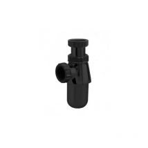 Valentin - Schwarzer ABS-Waschbeckensiphon 32mm, einstellbar von 35 bis 105mm