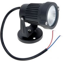 Schwarzer Aluminium-LED-Rasenstrahler, 5 w, 85–265 v, Warmweiß