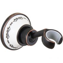 Paulgurkes - schwarzer Brausehalter Nostalgie Keramik Retro Landhausstil Bordüre