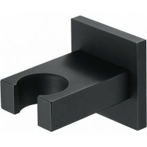 Ayyqh - Schwarzer Duschhalter, Messing-Duschhalter, Wandmontage, quadratischer Handbrausehalter, Duschhalter