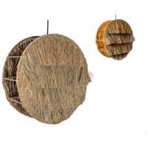 Kreislampe aus Naturfasern E27/ 220-240V 40x40x13cm