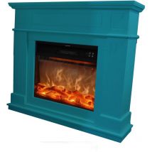 Türkisfarbener Elektrischer Wandkamin Cm 94,9x110x24,9 Fuego Fuego Alberto Turquesa