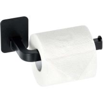 Toilettenpapierhalter – Schwarz – Robuster Kunststoff – Einfache Montage mit 3M-Kleber – Kompaktes Design