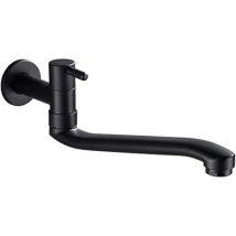 Schwarzer Wand-kaltwasserhahn Für Waschmaschine, Mopp, Pool, Garten, Wandarmaturen, 31 Cm