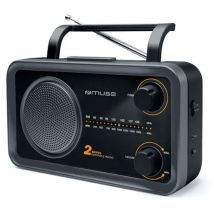 Muse M06DS tragbares Radio – FM / MW – 230mm breit, 130mm hoch, 88mm tief, 0,65kg – Schwarz/Orange