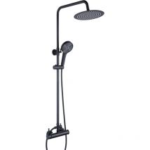 Viking Choice - Schwarzes Brauseset - Brausebatterie - Regenbrause - verstellbar