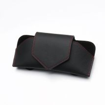 SNQ - Schwarzes Brillenetui für Auto, Sonnenbrillenhalter, PU-Leder, Brillenhalter für Auto-Sonnenblende, Brillenaufbewahrungsbox, Brillenhalter,