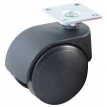 Lenkrolle mit rechteckiger Platte AVL Nylon-Doppelrollen Ø50 - Tragkraft 40kg - 595030A