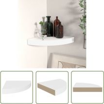 The Living Store Eck-Schweberegal Weiß 25x25x3,8 cm mdf - Eckwandregal - Wandschrank - Regal Weiß - Wohnraumgestaltung - Aufbewahrungssystem