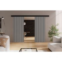 Emporius - Schwebetüren 130 cm Belor Duo - Schiebetür mit Lamellen, Design Zimmertür - Schiebetürsystem (Weiß) - Weiß