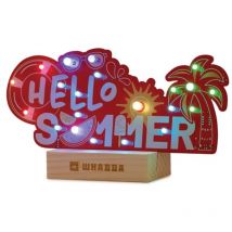 Whadda Lötbausatz, XL-Platine, Hello Summer, mit Holzhalter, Bildungs- und kreatives MINT-Bausatz