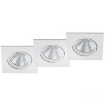 Led Deckeneinbaustrahler pamir eckig 3er Set schwenkbar dimmbar Weiß