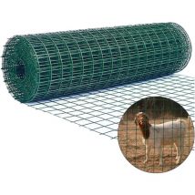 Dayplus - Clôture à mailles losangées enduite de pvc 25 m x 0,9 m de hauteur clôture de jardin galvanisée verte (maille 100 mm x 75 mm)