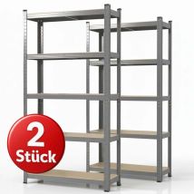 Schwerlastregal Lakota Traglast bis 1250 kg Individuell einsetzbar Grau 180 x 90 x 40 cm