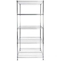 Schwerlastregal Metallregal Himalaya Verchromt 4 Böden 160 x 90 x 45 cm