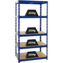 Proregal-regale Günstig Kaufen - tagère charge lourde tiger HxLxP 180x90x60cm 265kg par Niveau Bleu Étagère robuste de garage, atelier, cave,
