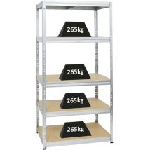 Proregal-regale Günstig Kaufen - tagère charge lourde tiger HxLxP 180x90x60cm 265kg par Niveau Galvanisé Étagère robuste de garage, atelier, cave,