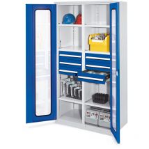 Kappes Schwerlastschränke Mit Mitteltrennwand 1950x1000x600mm Sichtfenstertüren Modell 53 Enzianblau